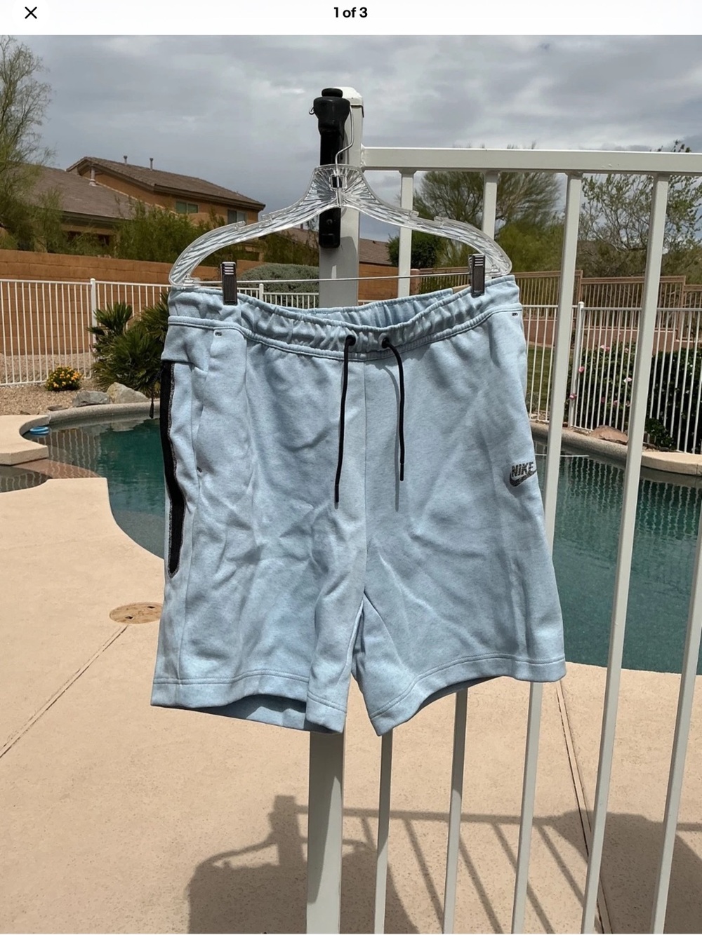 Nike Men’s Sportswear Tech Fleece Revival Pale Blue Terry Shorts